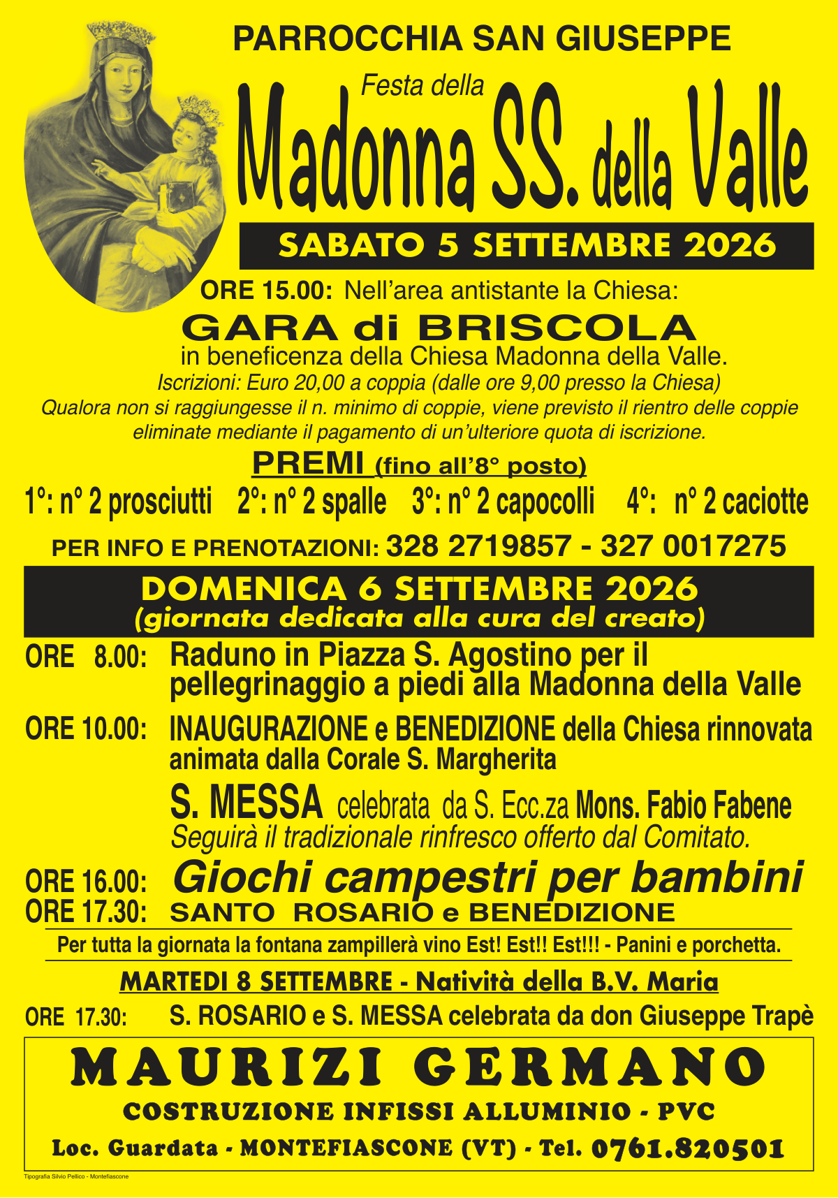 Locandina ufficiale della Festa della Madonna della Valle 2026 a Montefiascone